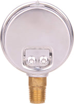 MEASUREMAN 2" Dial Size, Glycerin Filled Pool Filter Pressure Gauge, 304 Stainless Steel Case, 0-35psi/250kpa, 1/4" NPT Lower Mount