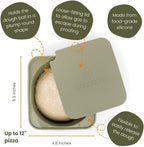 Babadoh Pizza Making Accessories | Pizza Dough Proofing Containers with Lids | Set of 3 | Multi Green (1 Dough, 1 Olive, 1 Sage) | Original Size (make 12" Pizzas)