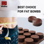 Silicone Fat Bomb Molds, Walfos Silicone Candy Mold, 15 Cavity Round Mold -Perfect for Keto Fat Bomb, Jelly, Dark Chocolate, Mini Peanut Butter Cup, 2 Packs