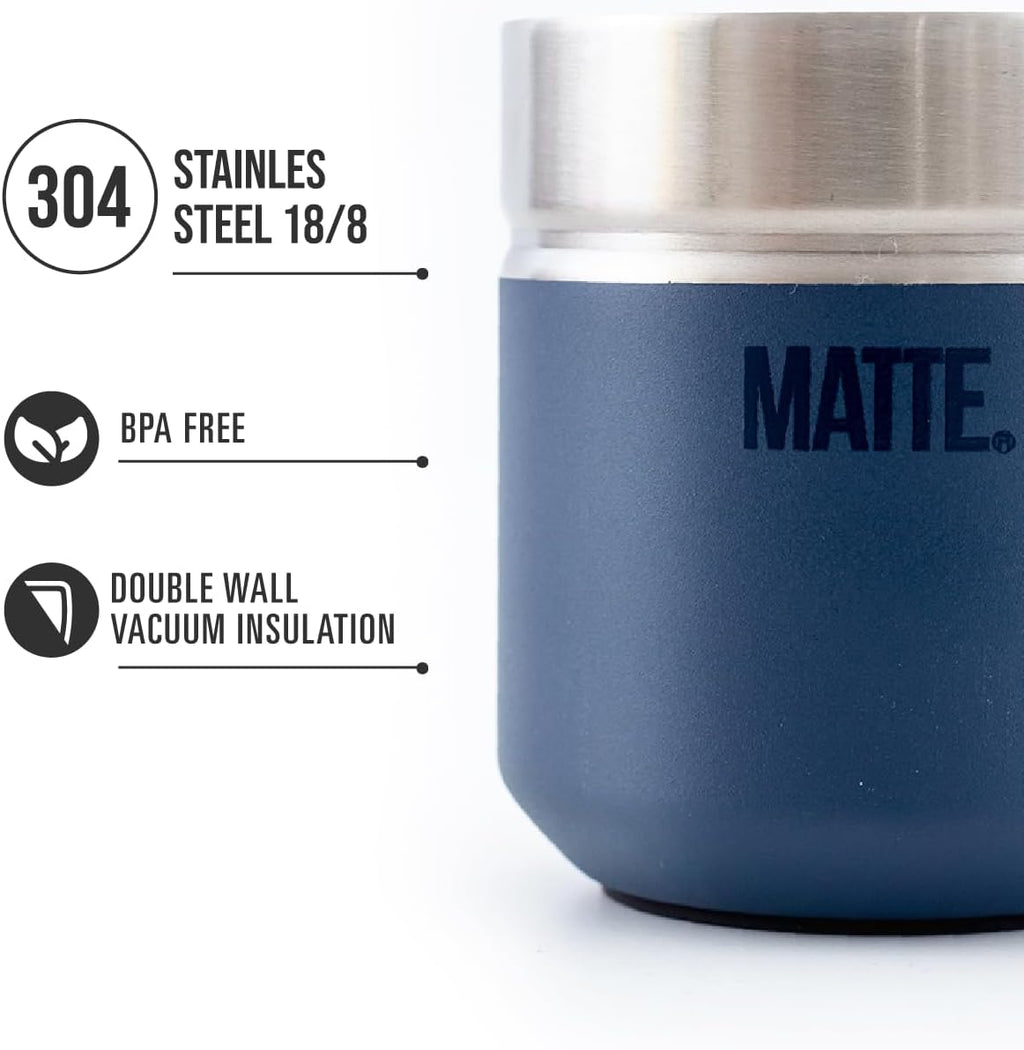 Matte 6.5 oz Yerba Mate Gourd and Bombilla Set - Includes DS Pro Box - BPA Free Yerba Mate Set Kit with Mate Straw, Elegant Design, Non-Slip Base (Blue)