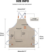 Lisianthus 2 Pack Adjustable Bib Aprons for Women with Pockets, Men's Kitchen Cooking Apron