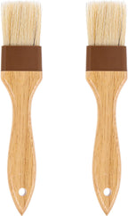 2Pcs Basting Brushes, Pastry Brush for Cooking and Baking, Natural Boar Bristle Food Brushes for Oil and Sauce, Butter & Egg Wash Brush Kitchen Gadgets with Beech Hardwood Handles