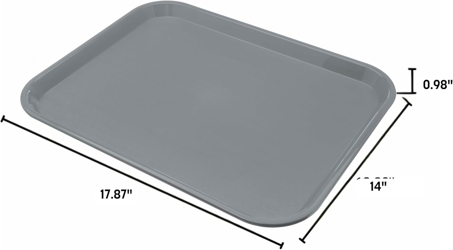 Carlisle FoodService Products Fast Food Cafeteria Tray 14" x 18", Durable Polypropylene with Slip-Resistant Surface, Stackable for Cafes and Schools, BPA-Free, Beige