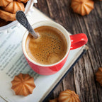 homEdge Mini Procelain Espresso Cup, 4 Ounces / 120 ml Tiny Ceramic Coffee Mugs Demitasse for Espresso, Tea- Set of 6, Red