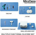 Silicone Dish Drying Mat for Multiple Usage,Easy clean,Eco-friendly,Heat-resistant Silicone Mat for Kitchen Counter or Sink,Refrigerator or Drawer Liner Lichen BlueL 5XL 36inches x 18inches