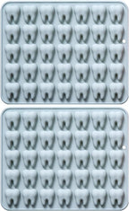Unique Tooth Shape Candy, Chocolate Silicone Molds Set, 70 Cavity, Non Stick Mold for Gummy, Cupcake Topper, Snack, Biscuit, Handmade Diy, 2 Count, Blue