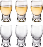 M&N HOME 6 Pack Shot Glass Set, Glass , Cute Shot Glasses, 2 Oz Clear for Wedding , Mini Brandy Sniffers, Liquor Glasses
