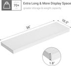 Vivelove 10 inches Deep Floating Shelves 36 inch Long, Wall Shelves Heavy Duty 70 lbs for Bedroom, Bathroom, Living Room, Kitchen, Office, Modern Shelf Home Decor with Invisible Bracket, White