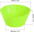uxcell 42Pcs Silicone Cupcake Liners, Non-Stick Baking Cups, for Cooking Eggs, Baking Muffins and Make a Cake(Green)