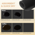 Coffee Mat Hide Stain Rubber (Black, 30cm×40cm), Coffee Bar Accessories Fit Under Espresso Machine CoffeeMaker Coffeepot, Backed Absorbent Dish Drying Mat for Kitchen Counter (Black, 12"x16")