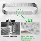 Guowall Stainless Steel Cake Ring, Multi Shaped Fruit Tarte Crust, Square Rectangle Round Oval Shape Pastry Food Ring Nonstick DIY Baking Tools - 8pcs