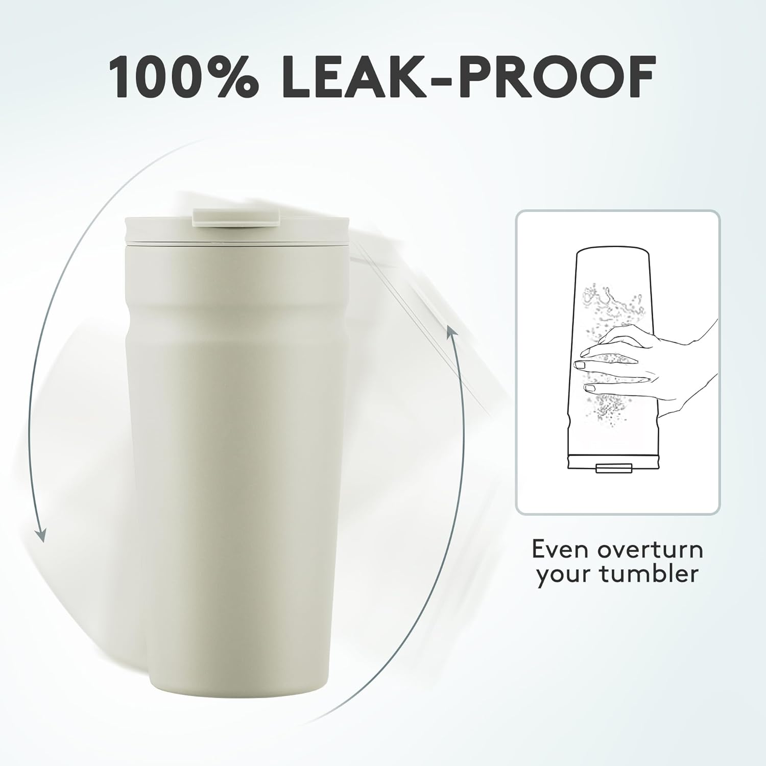 COKTIK 20oz Insulated Tumbler with Lid and Straw 2 Lids (Straw/Flip) Iced Coffee Cup Reusable Stainless Steel Travel Mug Water Bottle Cupholder Friendly for Women Men Her Him (Almond Birch)