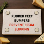 KC KULLICRAFT 8×12 White Marble Cheese & Charcuterie Serving Board – Natural Marble Cutting Board & Pastry Slab with Non‑Slip Feet – Premium Stone Kitchen Tray Gift.