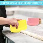 5 Pieces Food Dough Scraper Bench, 5.3 x 3.6 Inch Plastic Flexible Bowl Scraper,Food-safe Kitchen Pastry Cutter Tool for Bread Dough, Pastry, Pizza, Baking Cake (Multicolor)