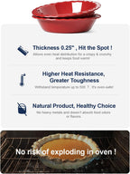 LE TAUCI Ceramic Pie Pans for Baking, 9 Inches Pie Plate for Apple Pie, Pecan Pie, 52 Ounce Deep Pie Dish, Set of 2, Red