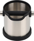 Coffee Tapping Box, Stainless Steel Espresso Floor Container, Waste Coffee Bucket, Barista, And Anti Slip Base Coffee Tools (Silver)