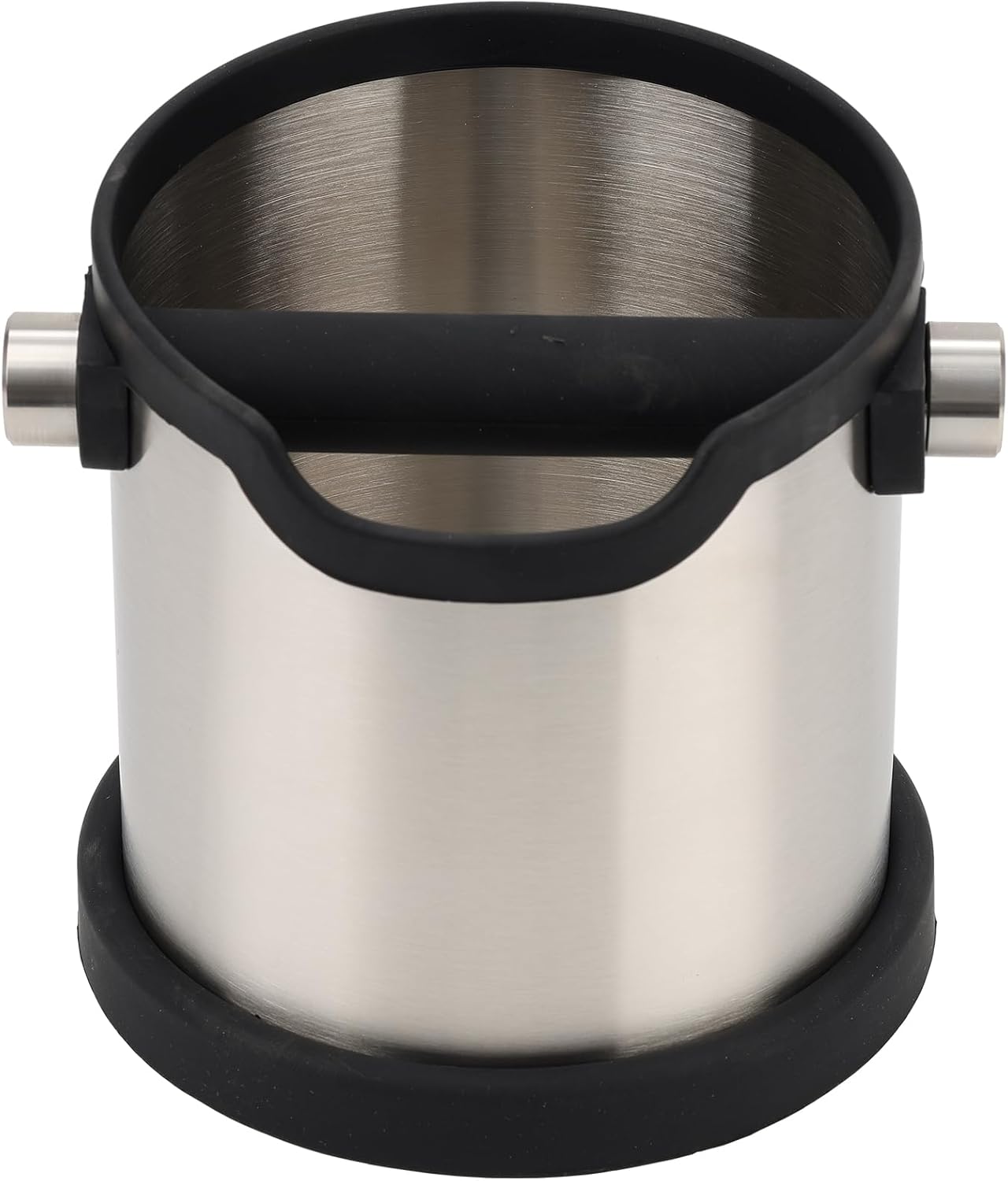 Coffee Tapping Box, Stainless Steel Espresso Floor Container, Waste Coffee Bucket, Barista, And Anti Slip Base Coffee Tools (Silver)