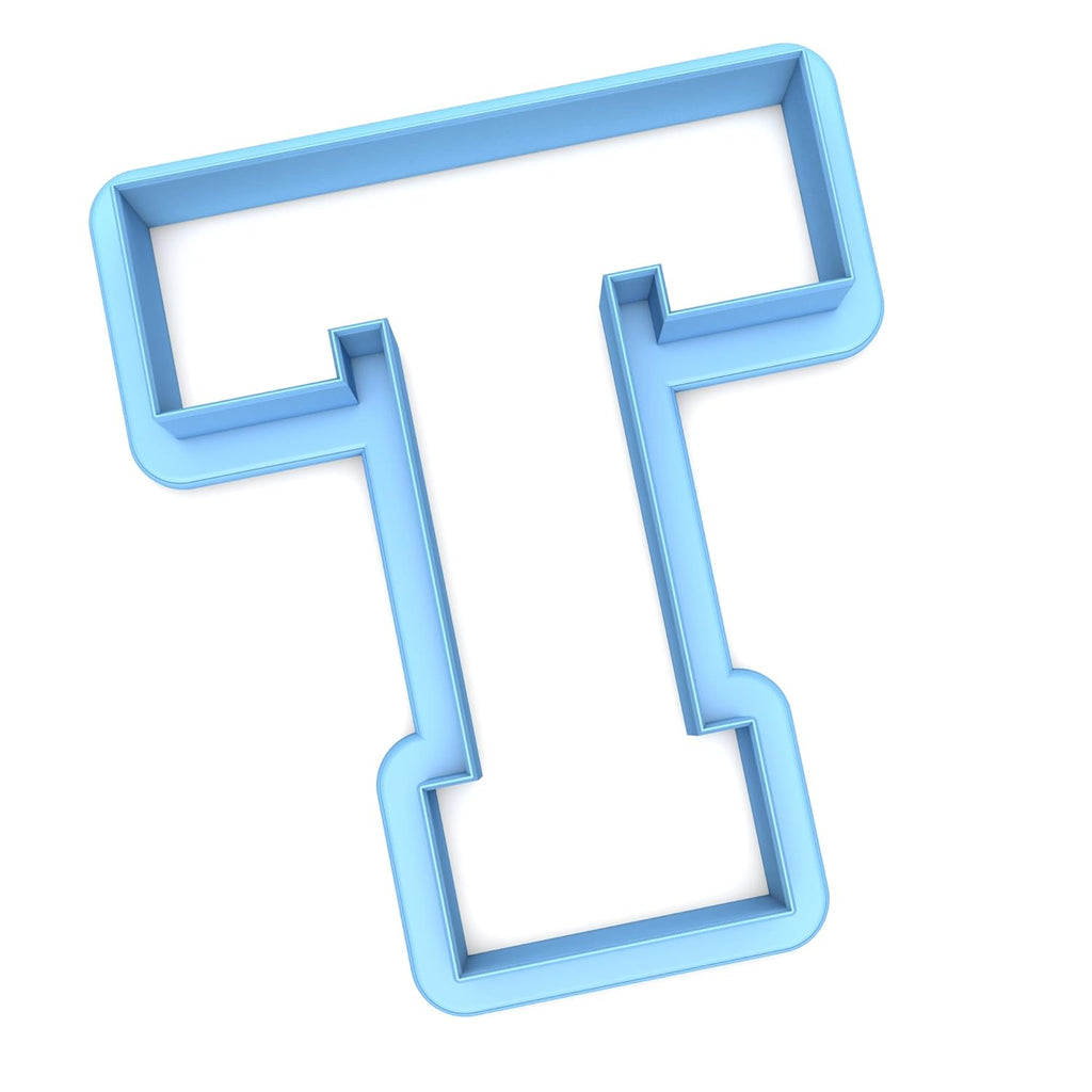 Sweet Prints Inc Varsity Letter T Cookie Cutter - Dishwasher Safe (Large: 5")