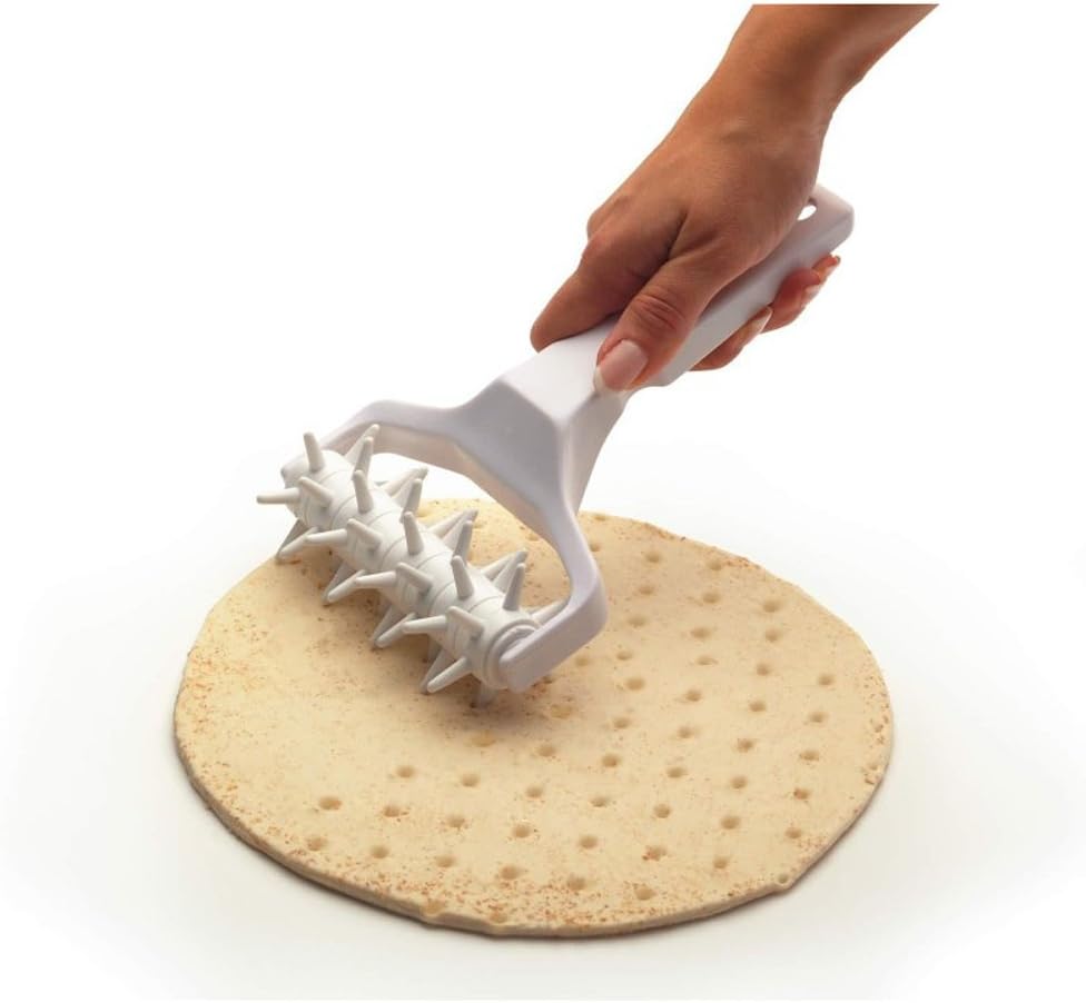 Time-Saver Pizza Dough Roller Docker - Dough Blistering Killer - Buy One Get Three (Pizza Cutter and Pastry Scraper) - Gift Package