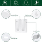 Disposable Coffee Cup Dispenser with Handles, Countertop or Wall Mount Hot/Cold Drink Cup and Lid Holder - Bathroom/Kitchen/Office Acrylic Cup Lid Storage Organizer (2 Compartments, White)