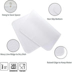 Silicone Dish Drying Mat for Multiple Usage,Easy clean,Eco-friendly,Heat-resistant Silicone Mat for Kitchen Counter or Sink,Refrigerator or Drawer Liner Translucent 3XL 28 inches x 18 inches