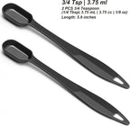 2 Pcs 3/4 Teaspoon(| 3.75 mL | 3/4 Tsp | 1/4 Tbsp | 3.75 cc | 1/8 oz) Stainless Steel Single Measuring Spoon, Long Handle Metal Measuring Spoon, Kitchen Gadgets for Cooking & Baking(Black)