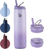 BOTTLE BOTTLE Stainless Steel Water Bottle with Straw and Lid,32 oz Vacuum Insulated Cup,Stay Cold and Hot, Leak-Proof Wide Mouth Water Bottles for Men and Women purple