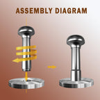 53.3mm Espresso Tamper - Premium Barista Coffee Tamper with Aluminum Handle and Stainless Steel Base, Compatible with Breville Barista Express 54mm Portafilter Basket (Silver)