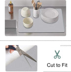 Coffee Maker Mat for Countertops, Coffee Bar Accessories Fit Under Coffee Machine Mat, 19"x12" Rubber Backed Coffee Pots, Table Mat Under Appliance, Dish Drying Mat, Marble Gray for Kitchen Counter