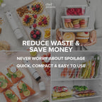 Chef Preserve Glass Vacuum Seal Containers for Food Storage, Made For Compact Vacuum Sealer, 3pcs set [1x Small, 1x Medium, 1x Large] Works With Handheld Vacuum Sealer Machine