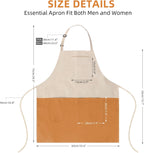 Chef Apron Unisex Two-Tone Professional Kitchen Bib Apron with 2 Pockets Cooking, Grilling, and Baking Gift