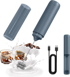 CIRCLE JOY Rechargeable Milk Frother Hanheld, Dual Ring Electric Coffee Frother, Portable Hand Frother Wand Drink Mixer for Matcha Lattes Cappuccino, Kitchen Gifts, Blue