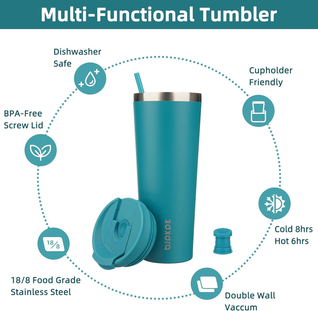 BJPKPK 26oz Tumbler With lid And Straw Stainless Steel Travel Coffee Mug Insulated Tumblers Cups,Laguna