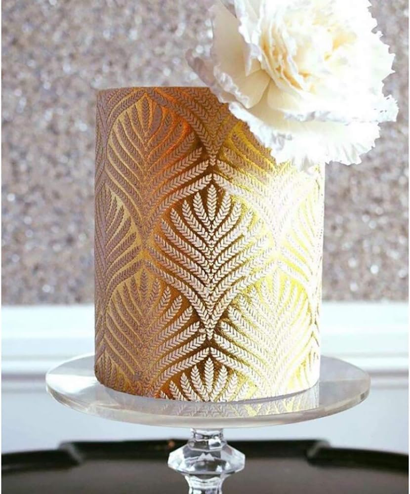 RAYNAG 6 Pieces Cake Stencils Baking Templates Cookie Fondant Cupcake Embossing Mesh Stencil Dessert Decorating Molds, Spray Cake Painting Stencils