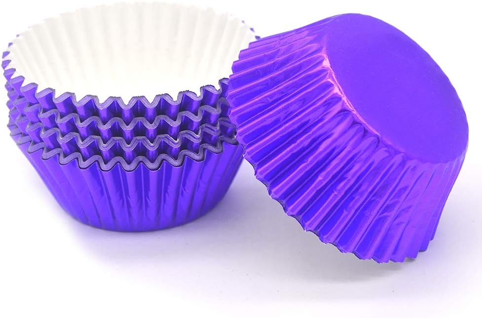 Standard Purple Foil Cupcake Liners Muffin Baking Cups for Party and More, 100-Count