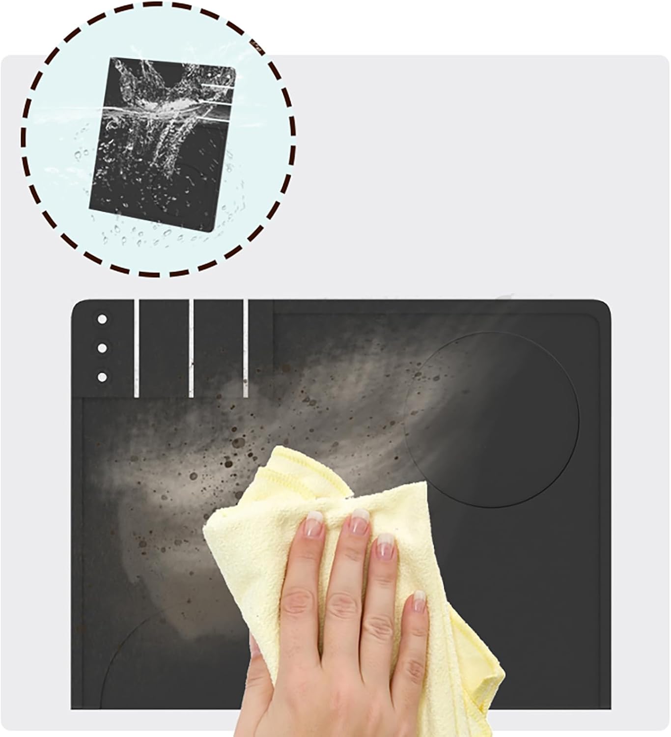 Espresso Tamping Pad, Silicone Espresso Tamper Mat Small Coffee Tamping for Home Kitchen Office Bar Shop Worktop Espresso Machine, Smooth Surface, Easy to Clean, Black 7.7 x 5.8 inch