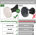 51mm Coffee Hand Tamper 304 Stainless Steel Base Professional Espresso Press for Portafilter Coffee Machine Barista Tool (51mm)