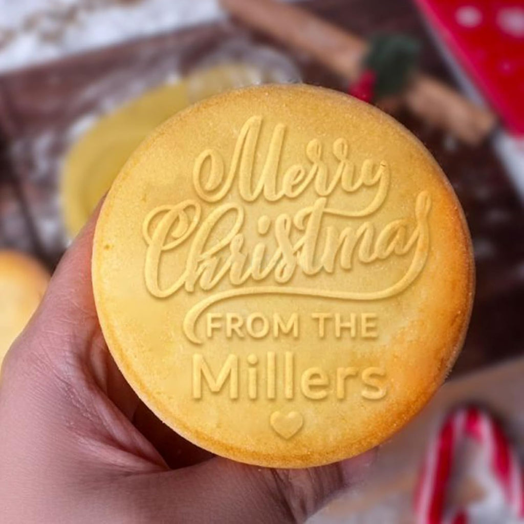 2025 Personalized Christmas Cookie Stamp Unique 3D Embossed Design Fun Tool for Baking Art (C)
