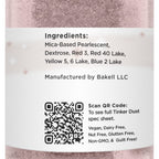 BAKELL Rose Gold Edible Glitter, 50 Grams | TINKER DUST Edible Glitter | KOSHER Certified | 100% Edible Glitter | Cakes, Cupcakes, Cake Pops, Drinks, Dessert Vegan Glitter & Dusts (50g, Rose Gold)