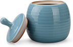 Kitchen Canisters Vintage Ceramic Food Storage Jar with Airtight Lid for Tea, Coffee, Herb, Sugar, Spice, Nuts (Blue(ICE))