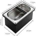 Espresso Coffee Knock Box, Large Coffee Coffee Grounds Knock Box Container Coffee Machine Accessories, Stainless Steel Coffee Bin Grind Knock Out Box with Removable Knock Bar and Non Slip Base