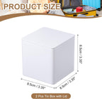 PATIKIL Metal Tea and Tin Set 3.35"x3.35"x3.35", 2 Pcs Metal Storage Airtight Storage Square Container with Lid for Loose Tea Coffee Candy Treats Gifts Spice DIY, White