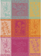 Garnier Thiebaut Mille Vegetaux Arc En Ciel (A Thousand Rainbow Plants) French Kitchen Towel 22"x30", Cotton, Jacquard