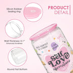 SANDJEST Inspiration Glass Can, Self Love Iced Coffee Aesthetic Cup, Gifts for Christmas Birthday, Gift for Women Girls, 16oz