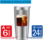 Pandance 20oz Stainless Steel Insulated Tumblers with Lid and Straw Bulk, Double Wall Vacuum Water Cups for Hot & Iced Coffee Drinks Travel Mug (Silver, 12 pack)