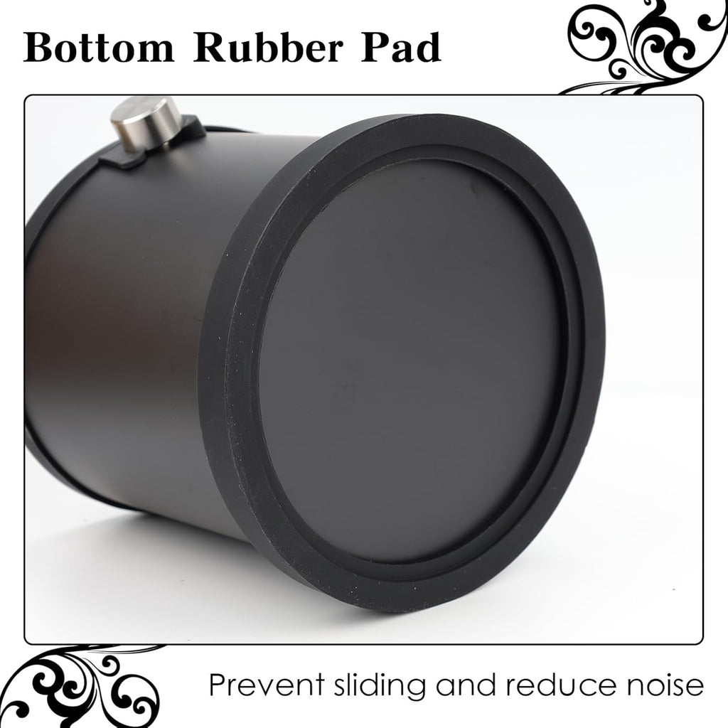 Coffee Tapping Box, Stainless Steel Espresso Floor Container, Waste Coffee Bucket, Barista, And Anti Slip Base Coffee Tools (Black)