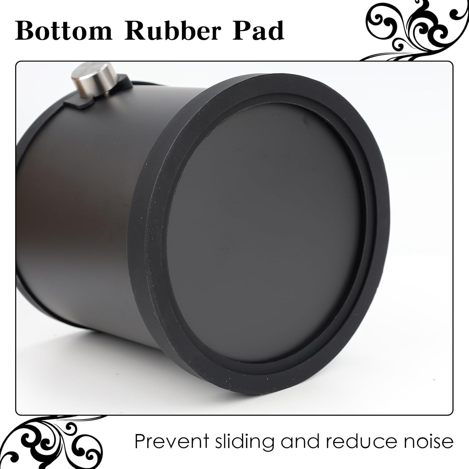 Coffee Tapping Box, Stainless Steel Espresso Floor Container, Waste Coffee Bucket, Barista, And Anti Slip Base Coffee Tools (Black)