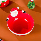 Large Ceramic Santa Candy Bowl – Christmas Decorative Snack Dish for Holiday Table Centerpiece, Santa Claus Shaped Holiday Treat Bowl for Parties, Kitchen, or Living Room Decor