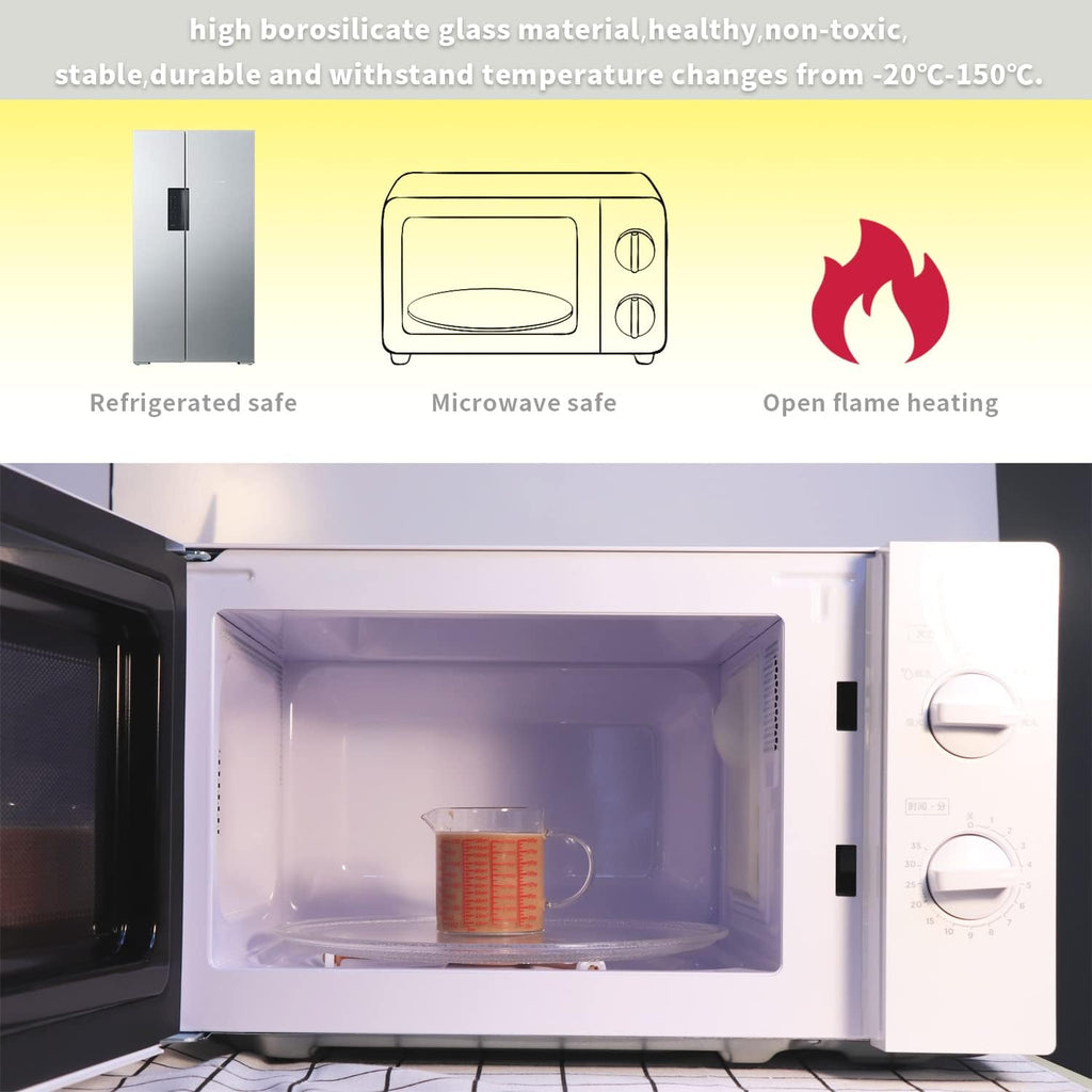 Measure Glass -[Insulated handle | V-Shaped Spout]-Made of High Borosilicate Glass Measuring for Kitchen or Restaurant, Easy to Read, 120 ML (4 Oz)