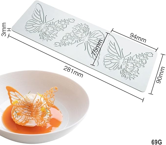 Hollow Leaf Silicone Mold Chocolate Candy 3D Hollow Leaf Candy Mold Food Cooking Meals Decorations Fondant Mold Polymer Clay Molds (Butteryfly L_11.24x3.6x0.12inch)